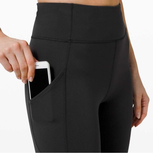 EUC Lululemon Pace Rival High-Rise Crop 22" Black sz 6 - Picture 3 of 8